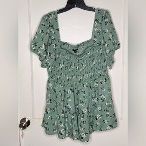 Torrid Smocked Babydoll top. Size 2.